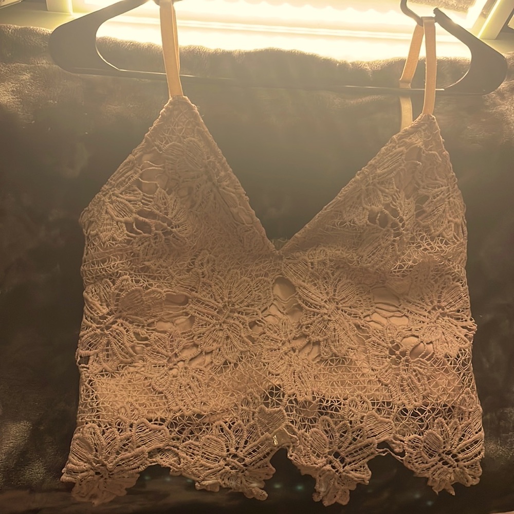 Charlotte Russe crochet crop top, size M, Lilac Color